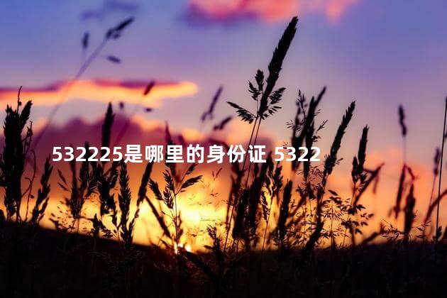 532225是哪里的身份证 5322281是哪里的身份证